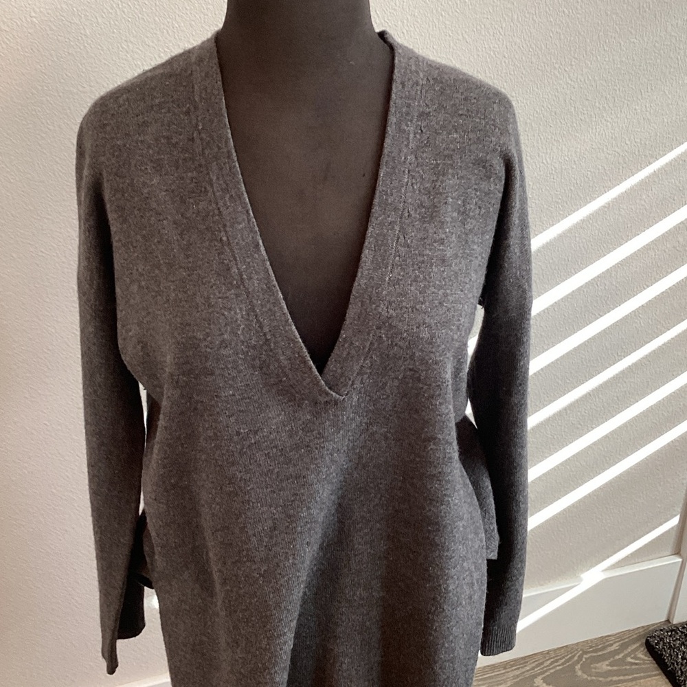 Vince Charcoal V-Neck Women's Sweater